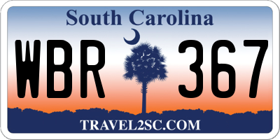 SC license plate WBR367