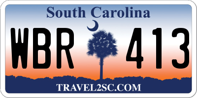 SC license plate WBR413