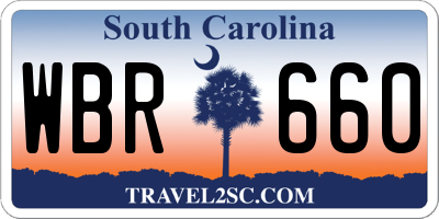 SC license plate WBR660