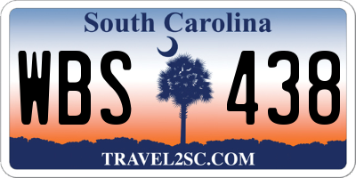 SC license plate WBS438