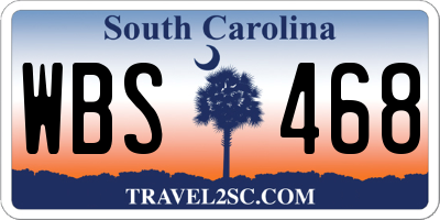 SC license plate WBS468
