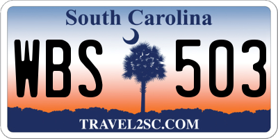 SC license plate WBS503