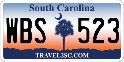SC license plate WBS523