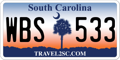 SC license plate WBS533