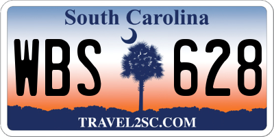 SC license plate WBS628