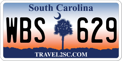 SC license plate WBS629