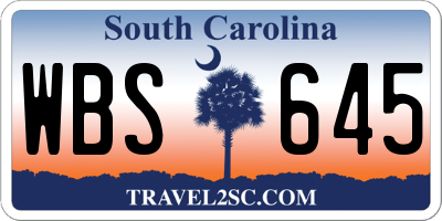 SC license plate WBS645