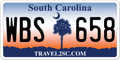 SC license plate WBS658