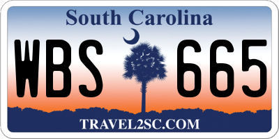SC license plate WBS665