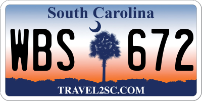 SC license plate WBS672
