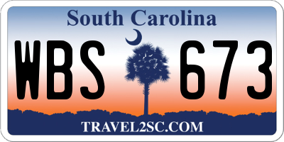 SC license plate WBS673