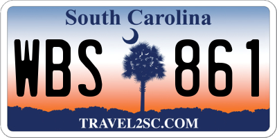 SC license plate WBS861