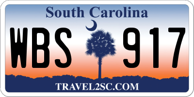 SC license plate WBS917