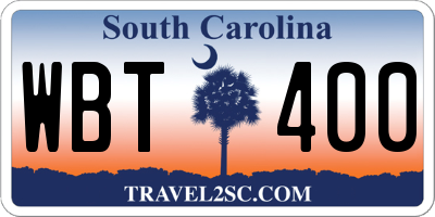 SC license plate WBT400