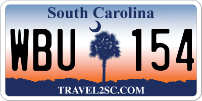 SC license plate WBU154