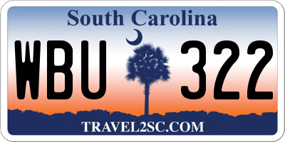 SC license plate WBU322