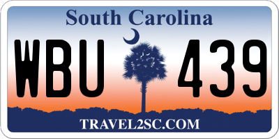 SC license plate WBU439