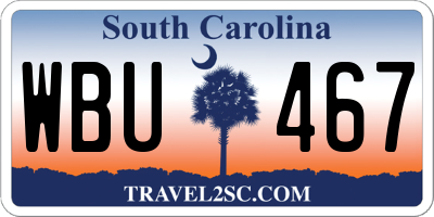 SC license plate WBU467