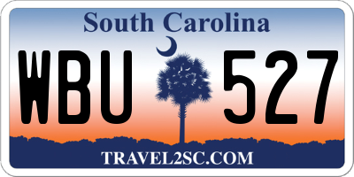 SC license plate WBU527
