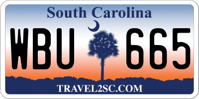 SC license plate WBU665