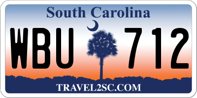 SC license plate WBU712