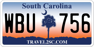 SC license plate WBU756