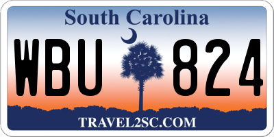 SC license plate WBU824