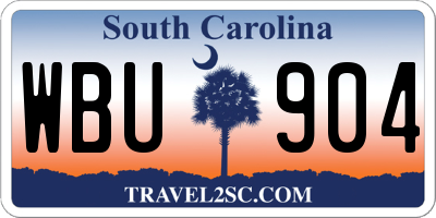 SC license plate WBU904