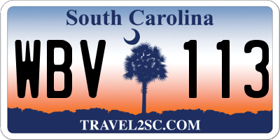 SC license plate WBV113