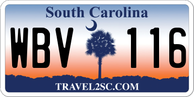 SC license plate WBV116