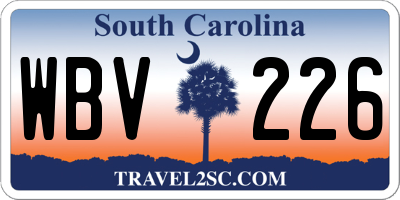 SC license plate WBV226