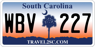 SC license plate WBV227