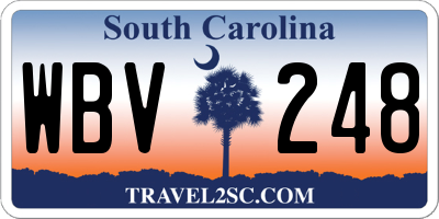 SC license plate WBV248