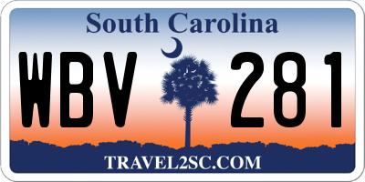 SC license plate WBV281