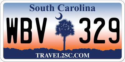 SC license plate WBV329