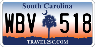 SC license plate WBV518