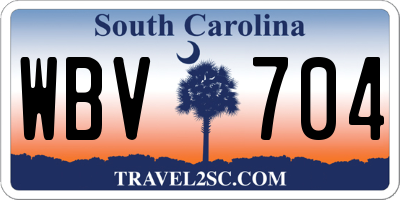 SC license plate WBV704