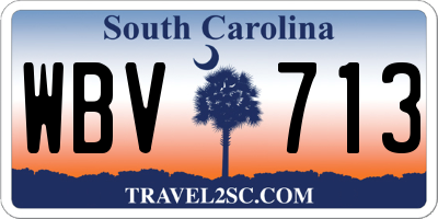 SC license plate WBV713