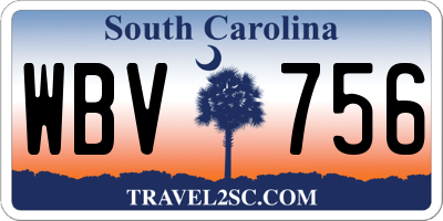 SC license plate WBV756