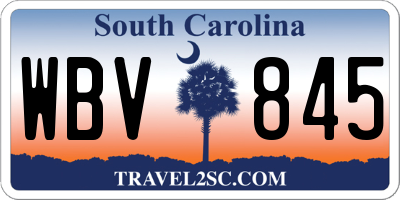 SC license plate WBV845