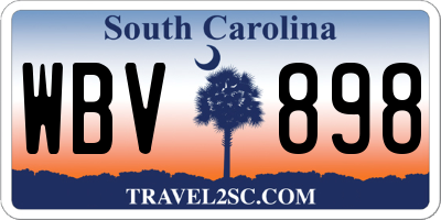 SC license plate WBV898