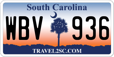 SC license plate WBV936