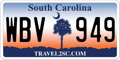 SC license plate WBV949