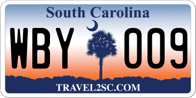 SC license plate WBY009