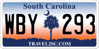 SC license plate WBY293