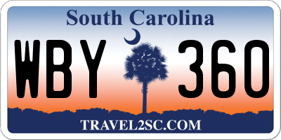 SC license plate WBY360
