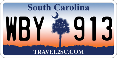 SC license plate WBY913