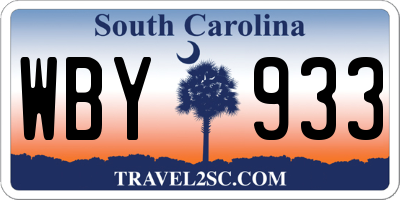 SC license plate WBY933
