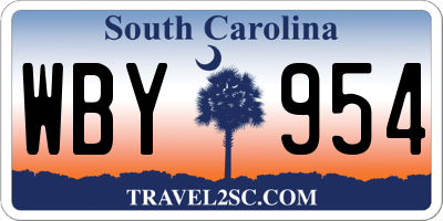 SC license plate WBY954