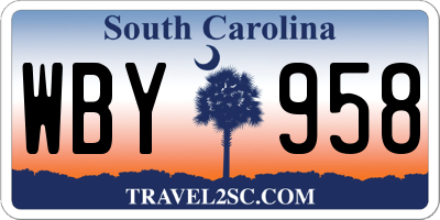 SC license plate WBY958